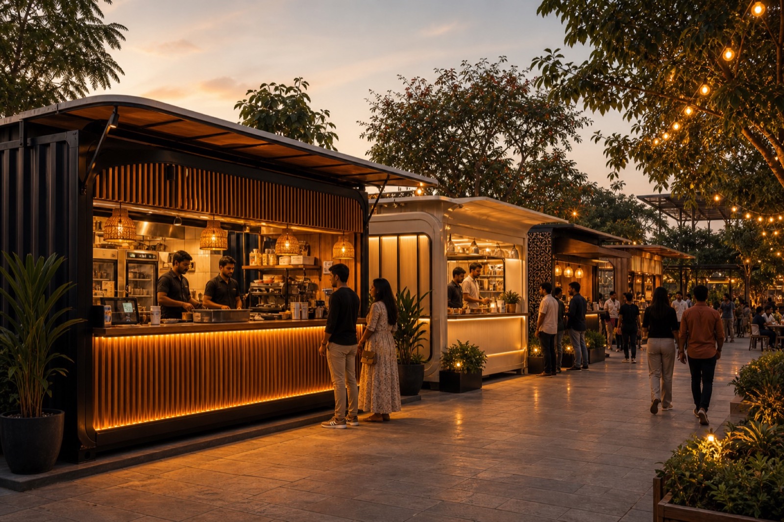 Modern food carts with premium branding